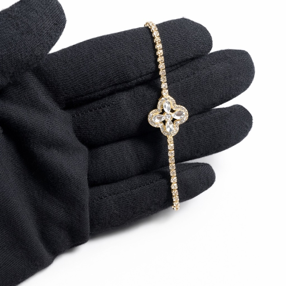 Swarovski Gold-Tone Crystal Flower Bracelet